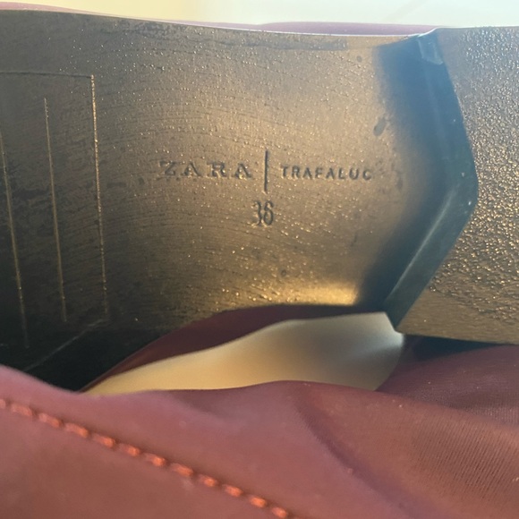 Women’s ZARA Pointed Toe Zipper Booties -Maroon/plum -Size EU 36 us 6 NWOB - Picture 5 of 11